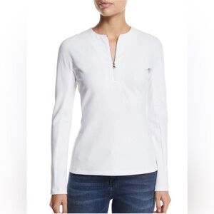 Tibi XS Sz 0 NWT White Structured Crepe Zip up Top